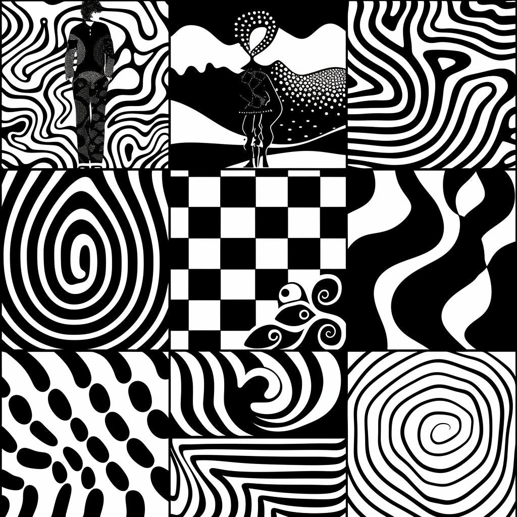 album  cover  pattern  black  white  vector  collage  design  minimalist  art 918322