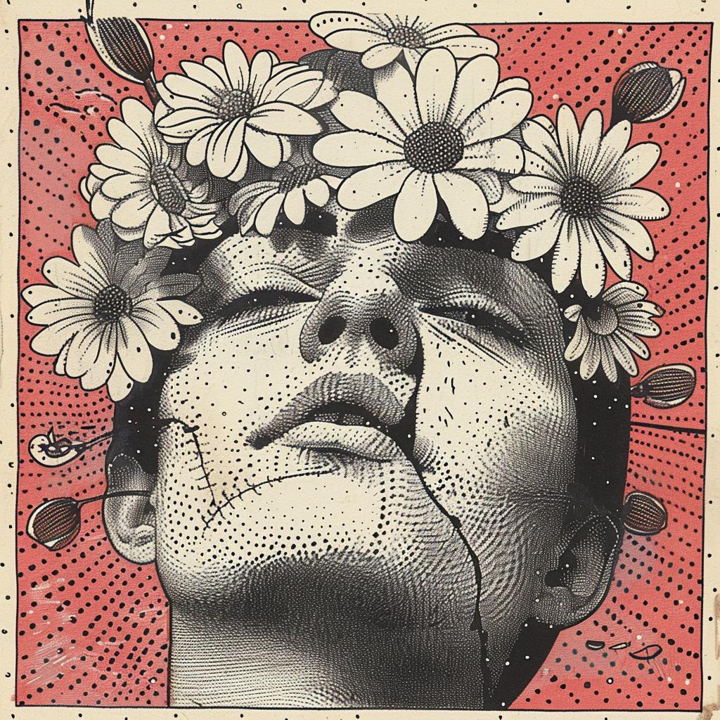 dada  surreal  Ukiyo-e  Japan  flowerpunk  drawing  Risograph  Symbolist  hyper-realistic  pointillism 916190