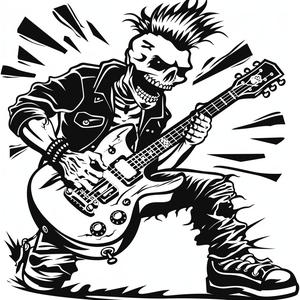 skeleton  guitar  punk  art  musician  anatomy  character  portrait  illustration  design 1070950