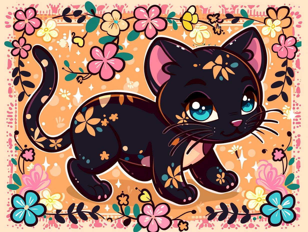 black  cat  flowers  butterflies  orange  background  tattoo  SailorJerry  vintage  art 919497