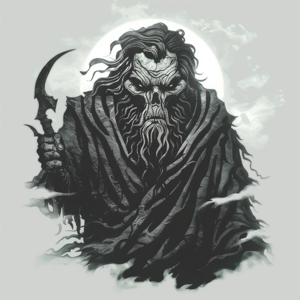 grim  reaper  scythe  dark  death  symbol  mystical  illustration  vector  graphic 1027670