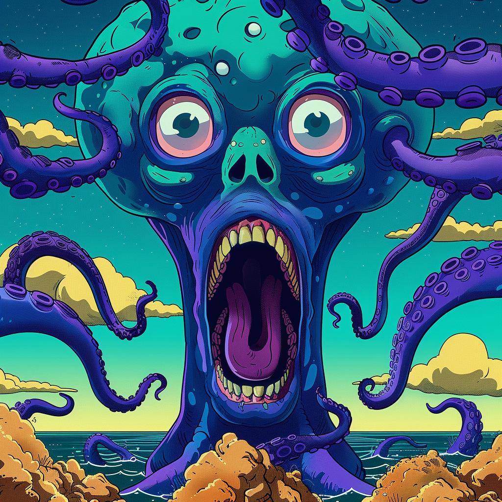 octopus  tentacles  monster  surreal  vibrant  marine  dynamic  ocean  abstract  colorful 947072