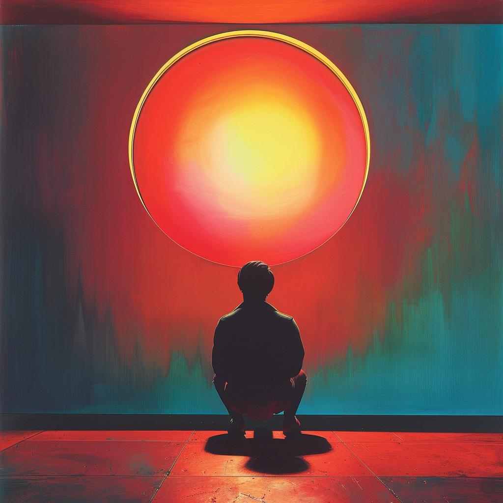 surreal  album  cover  technicolor  lighting  redsun  mood  sitting  vivid  illustration 975233