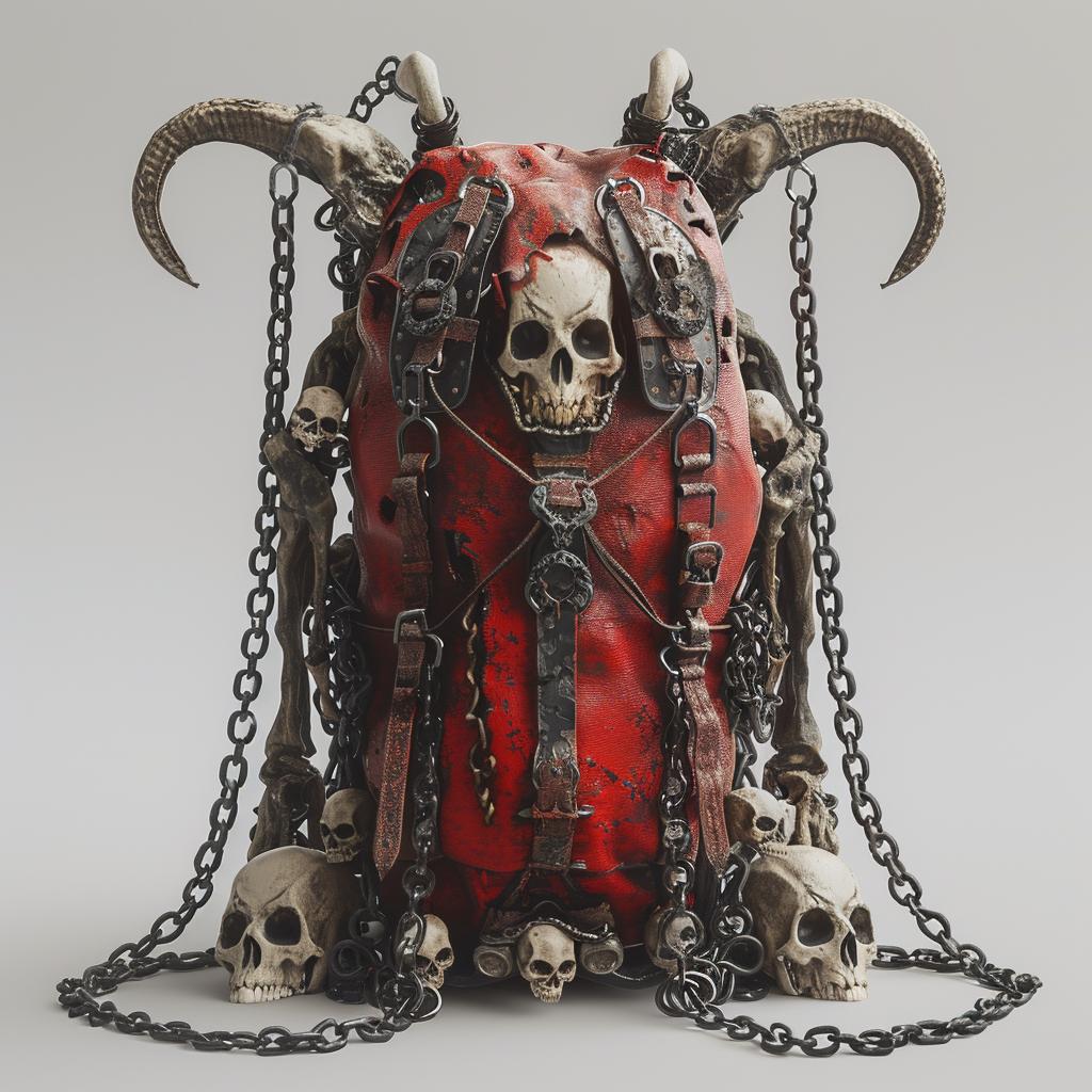 demonic  backpack  chains  skulls  horror  props  dark  unreal  render  3D 960100