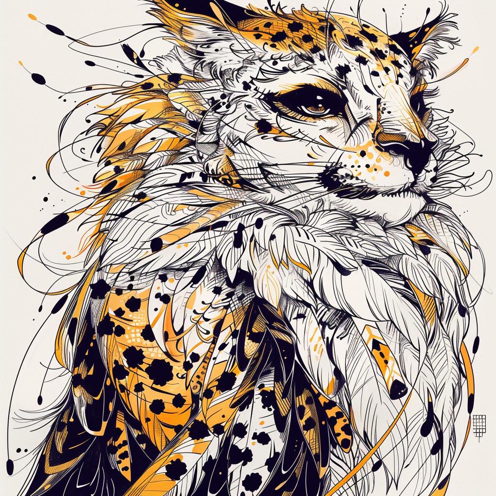 mythical  creature  hybrid  animals  drawing  fantastical  unique  blending  cheetah  spotted 953266