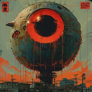 eye  horror  poster  chromolithography  intricate  artwork  symbolism  red  surreal  Japanese 1040323