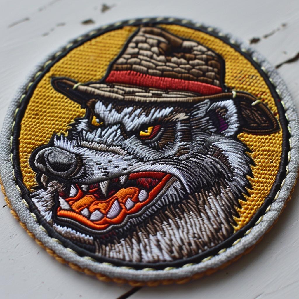 patch  streetwear  chenille  stitches  wolf  hat  simple  contrast  colors  culture 954685