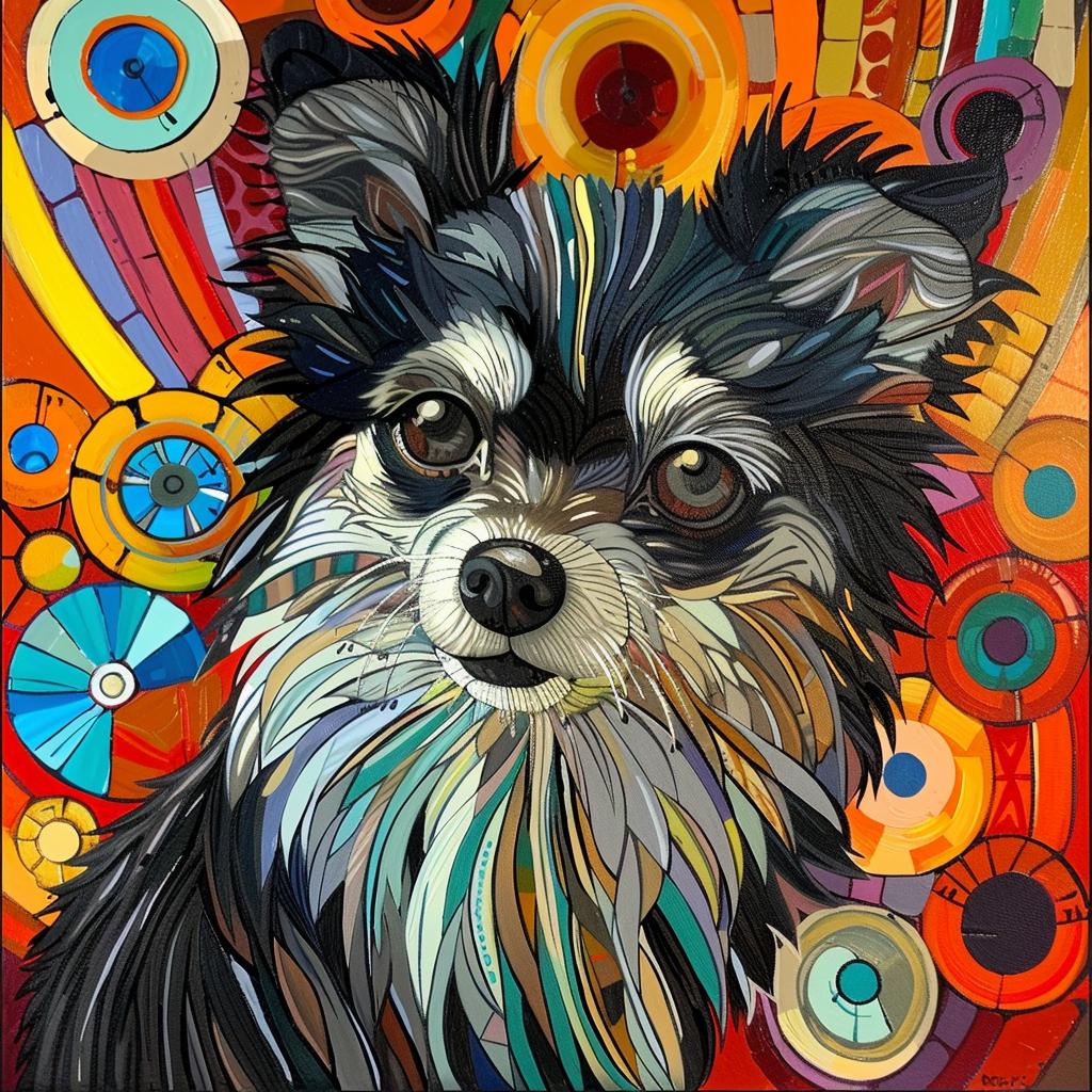 pomeranian  colorful  circles  dog  painting  art  canine  vibrant  stylized  pet 938569
