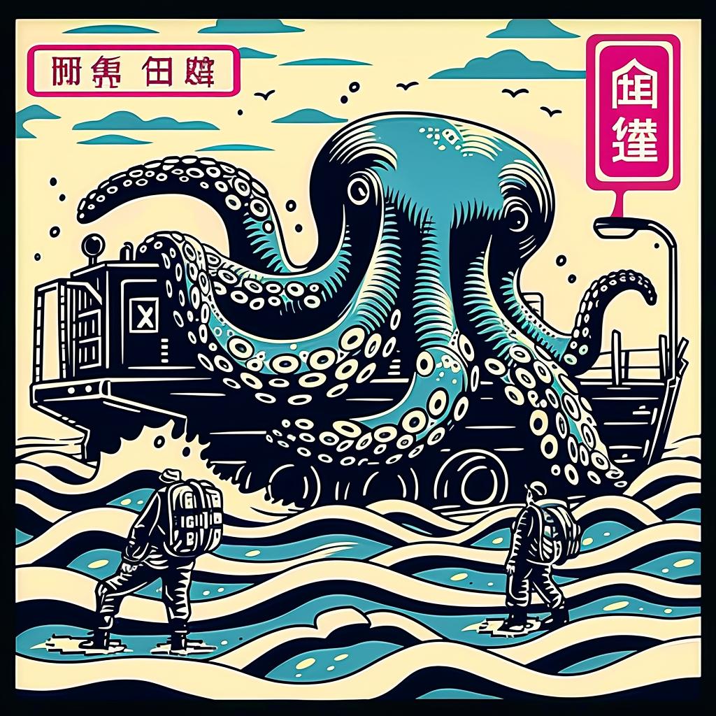 octopus  boat  people  sea  marine  creature  art  surreal  ocean  funny 947022