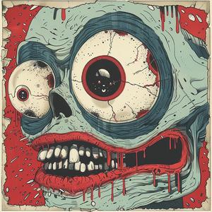 surreal  album  cover  symbolist  hyper-realistic  screenprinting  zombie  face  blood  creative 1078451