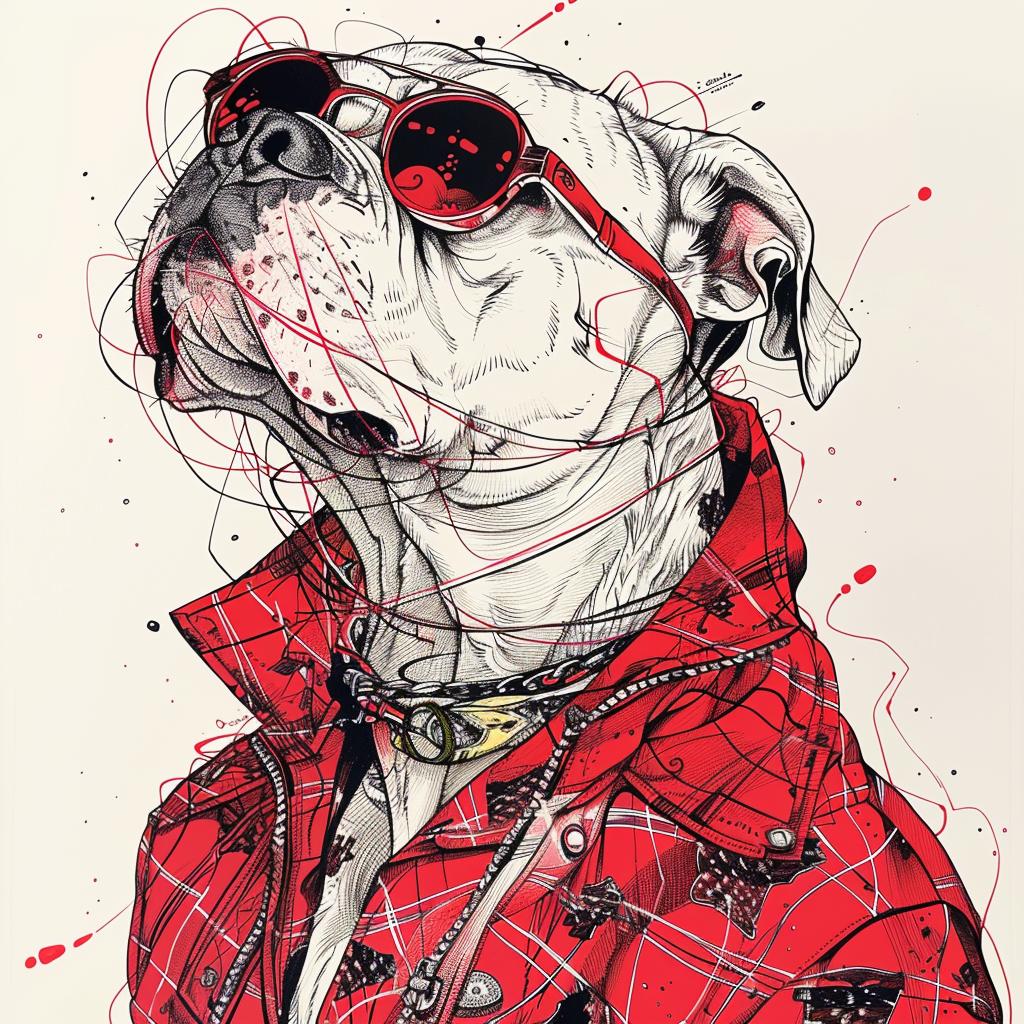 pitbull  cool  drawing  dog  fashion  jacket  sunglasses  urban  style  animal 953471