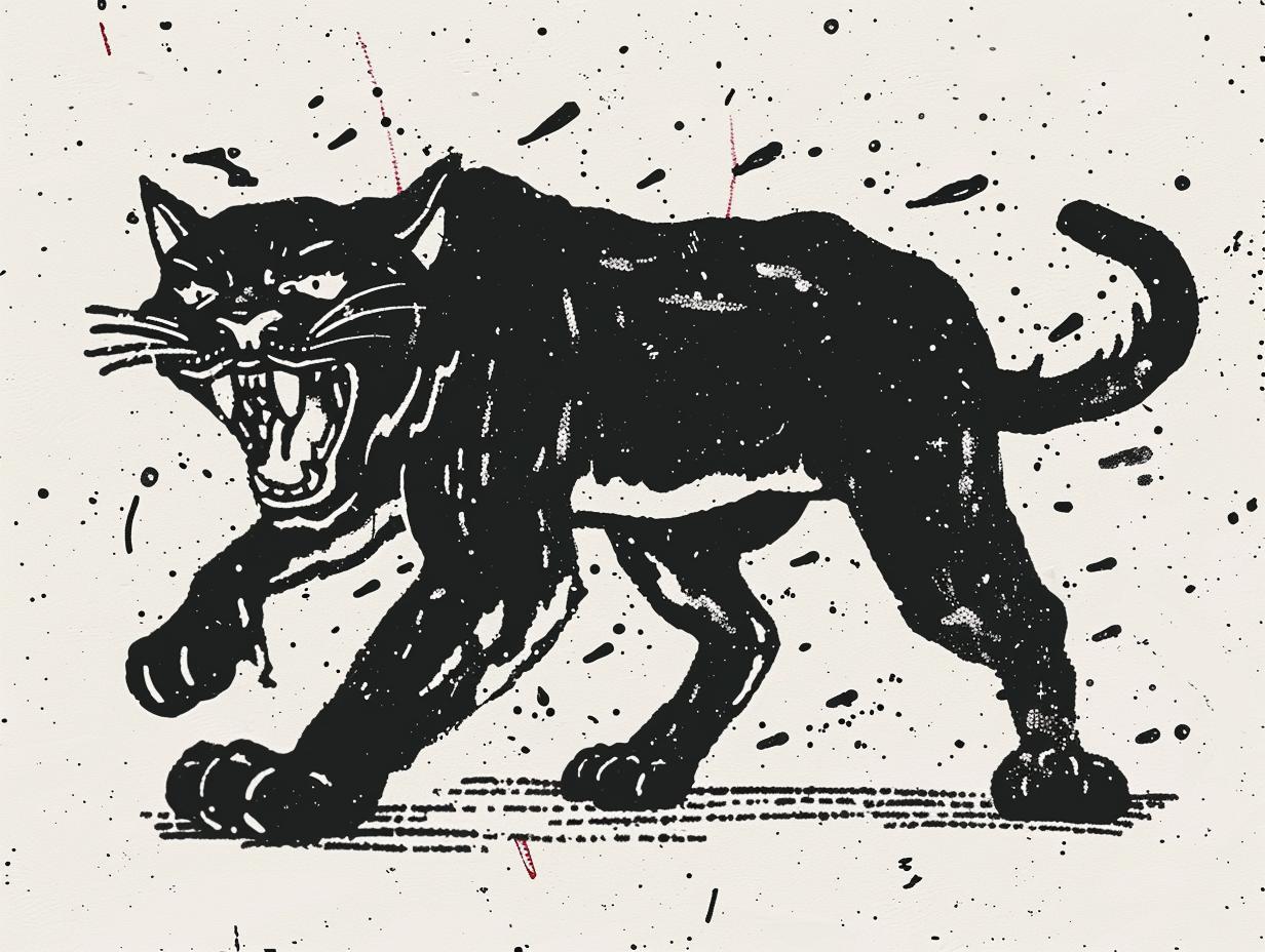 black  panther  walking  tattoo  vintage  comic  illustration  Sailor Jerry  art  animal 919485