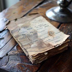 vintage  invoice  1940  worn  aged  document  authentic  paper  table  candle 1075019