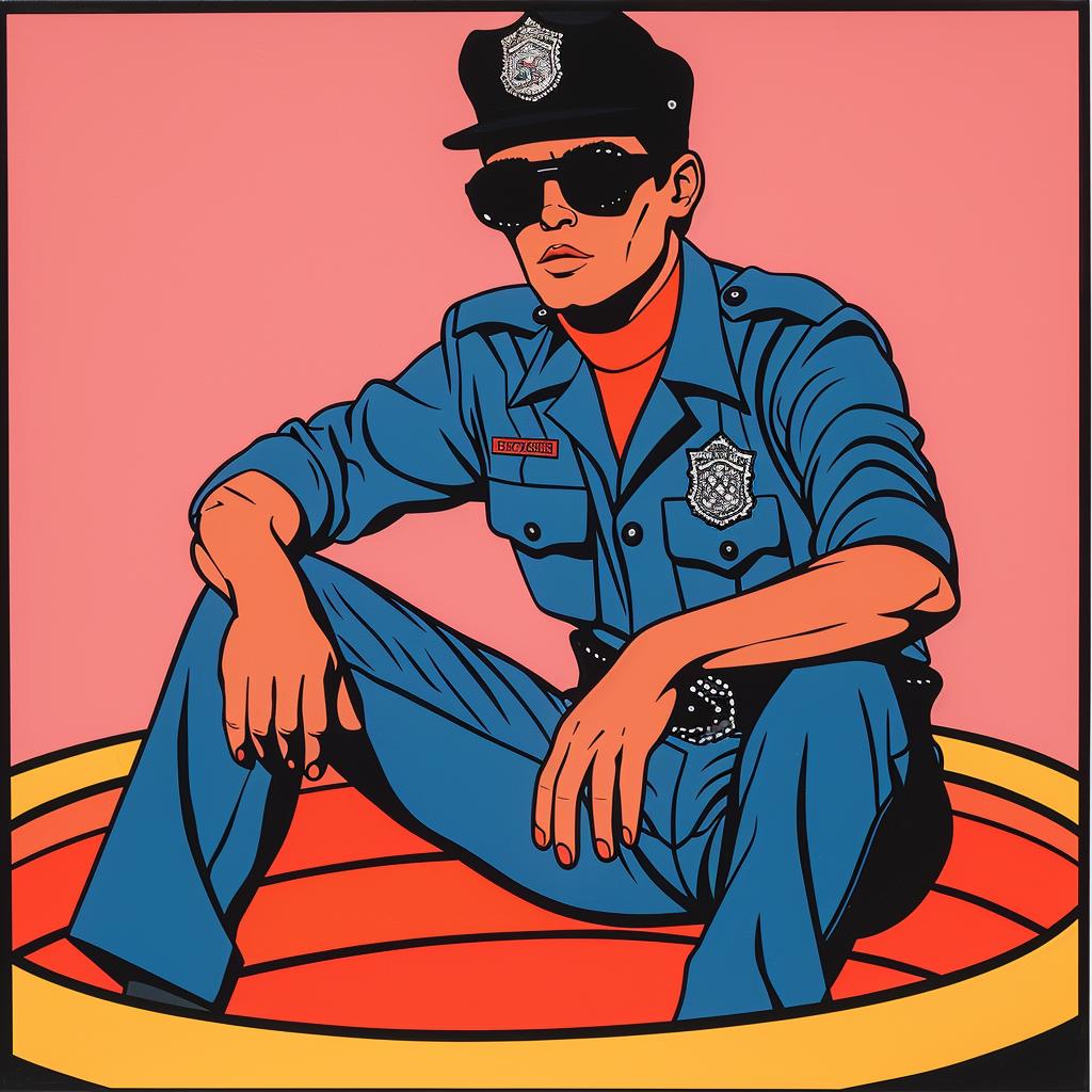 policeman  pool  floating  water  boat  poster  humor  graphic  playful  surreal 1023193