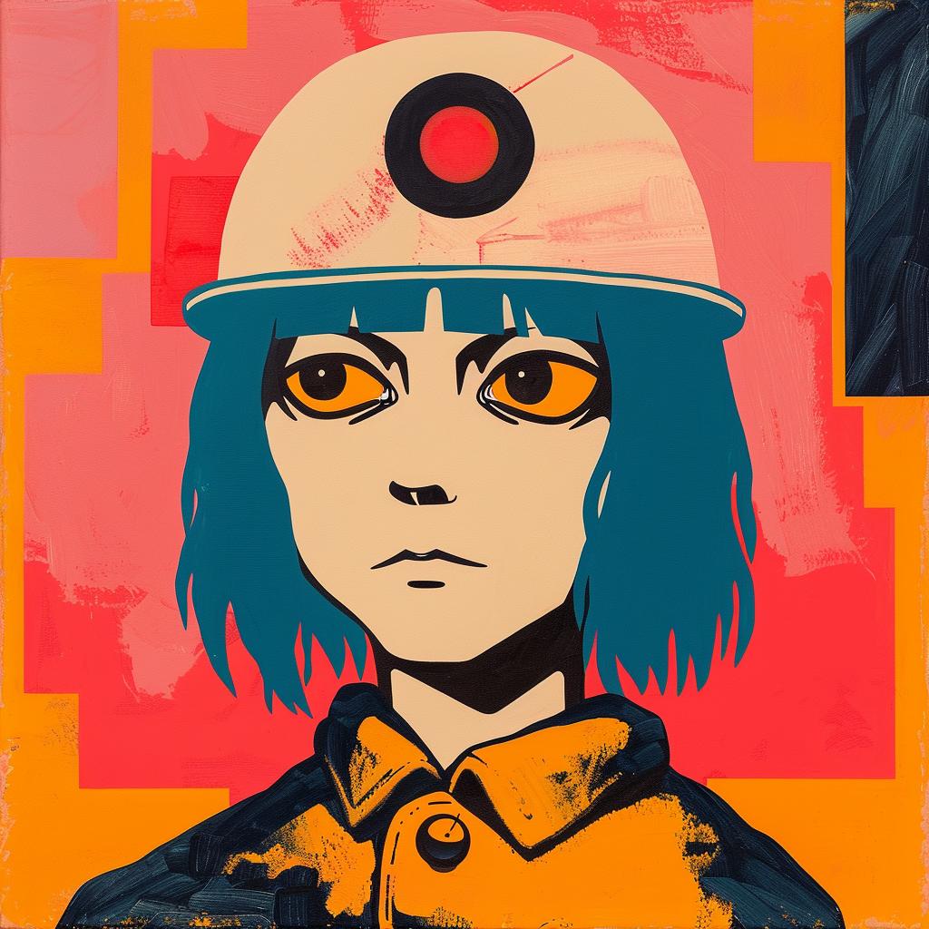 woman  hardhat  painting  illustration  creative  modern  construction  conceptual  artistic  vibrant 978051