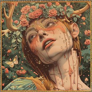 woman  antlers  portrait  chromolithography  art  fantasy  nature  headgear  colorful  mythical 1050710