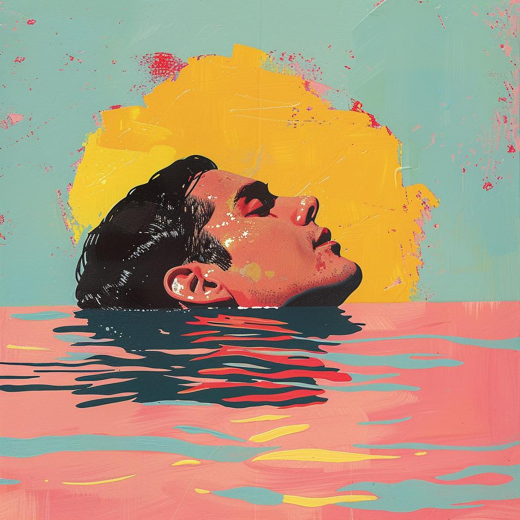 painting  man  floating  water  surreal  colorful  creative  Joan  Cornella  dreamy 1017328