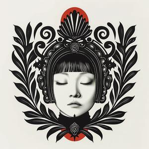 album  cover  surreal  drawing  woman  flower  black  red  symbolist  screenprinting 1077626