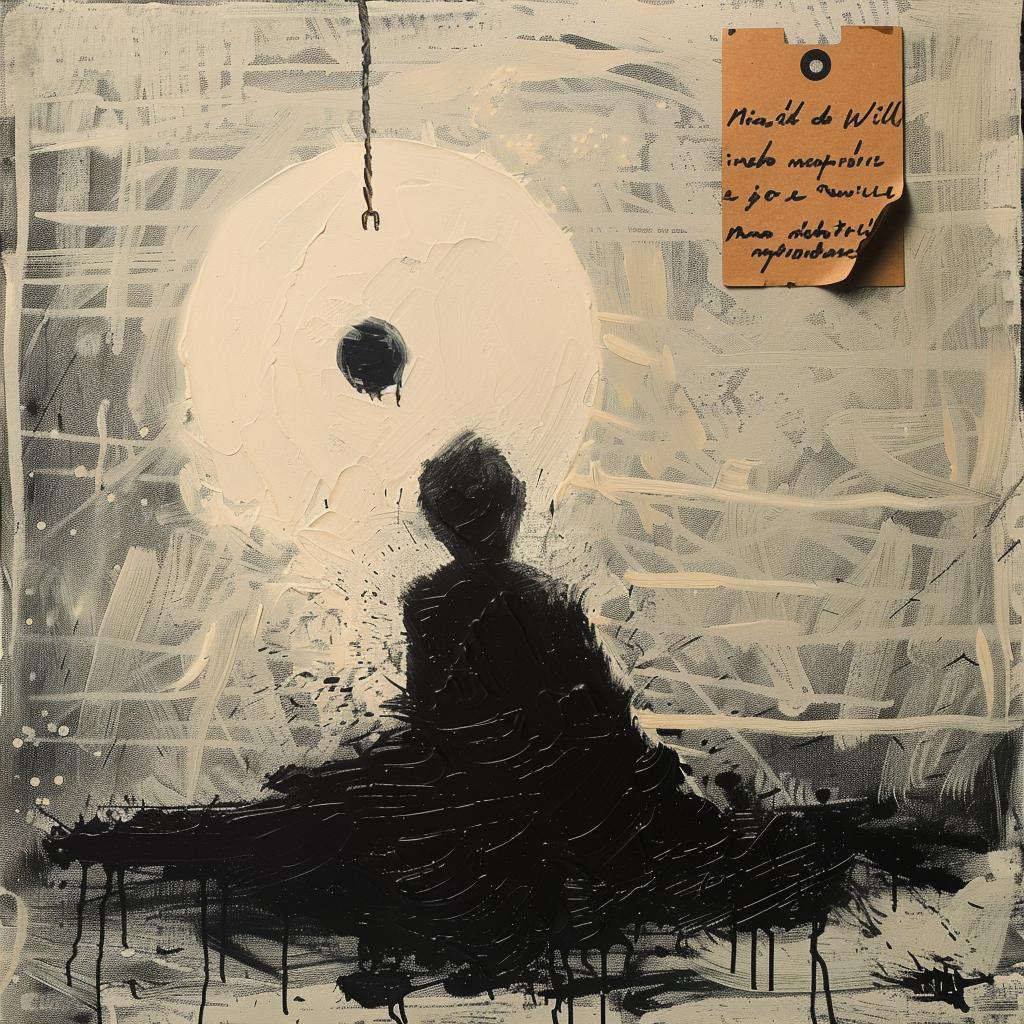 person  sitting  ball  hanging  chair  impasto  palette-knife  painting  spiritual  art 975389