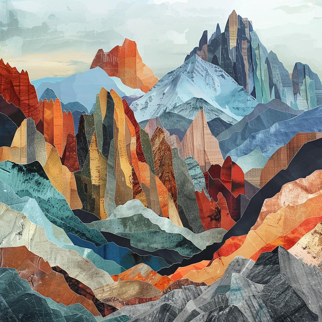 mountains  rocks  colorful  collage  handmade  nature  landscape  artistic  visual  modern 936699