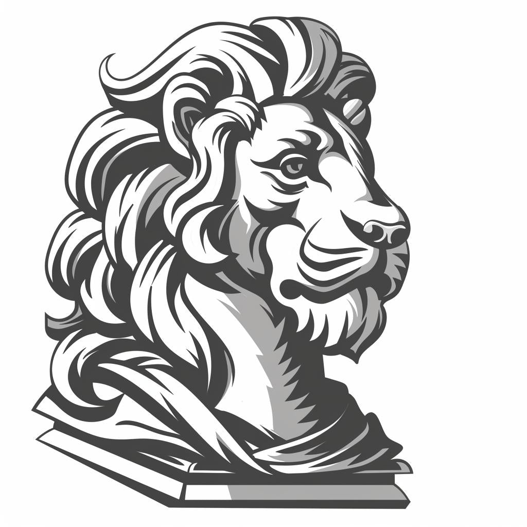 lion  logo  design  long  hair  graphic  animal  identity  stylized  illustration 1027655
