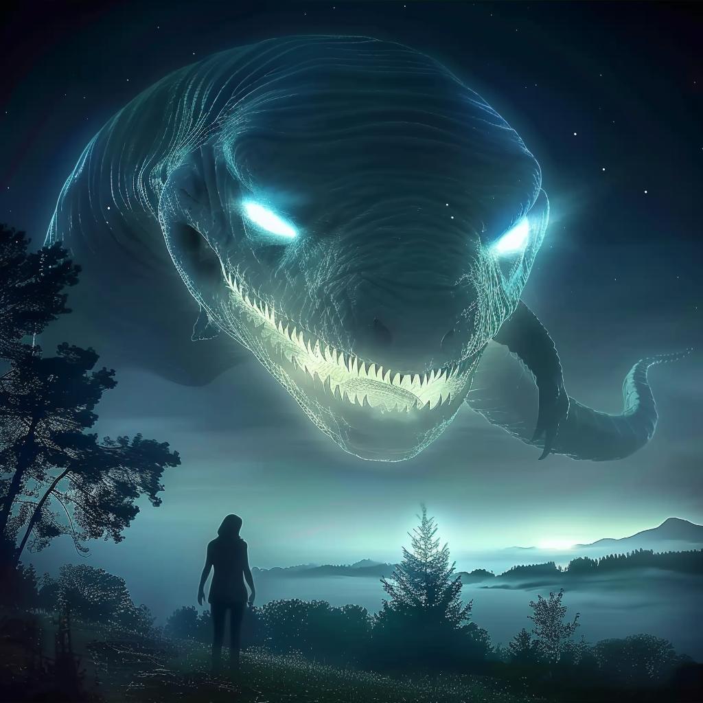 شخص وحش مظلم يقف مرعبًا رعبًا ليلًا خوفًا مشؤومًا جويًا 945552