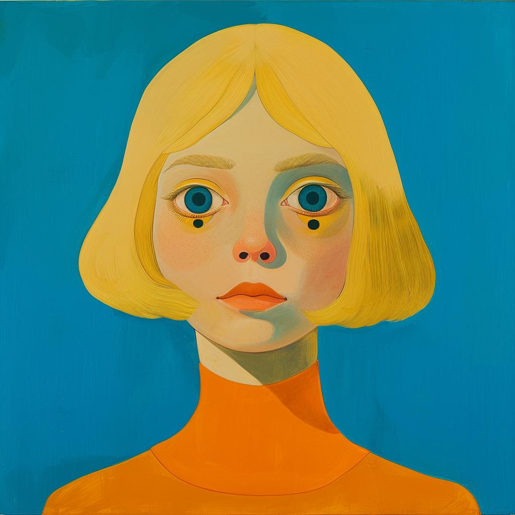portrait  blonde  woman  threeeyes  JoanCornella  painting  blueeyes  surreal  vibrant  art 971675