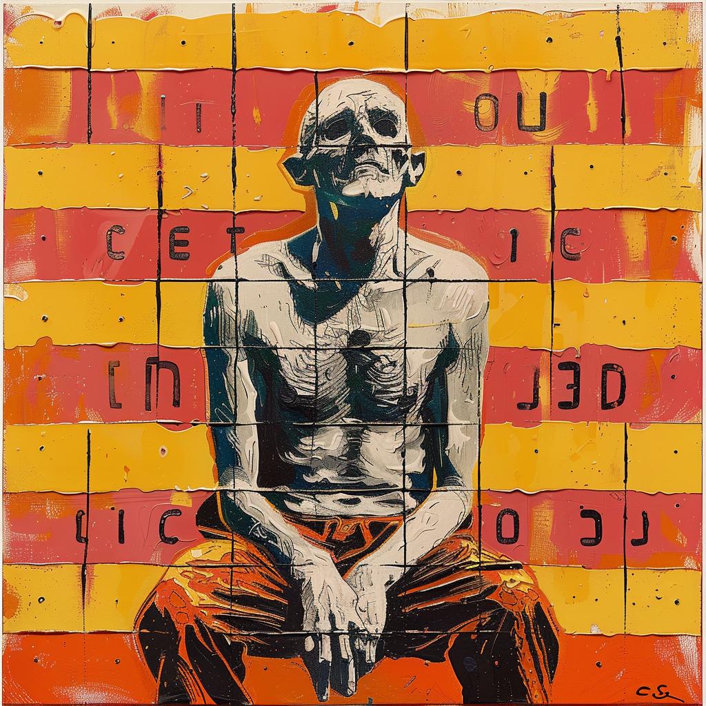man  brick  wall  painting  encaustic  artist  palette-knife  impasto  urban  character 950392