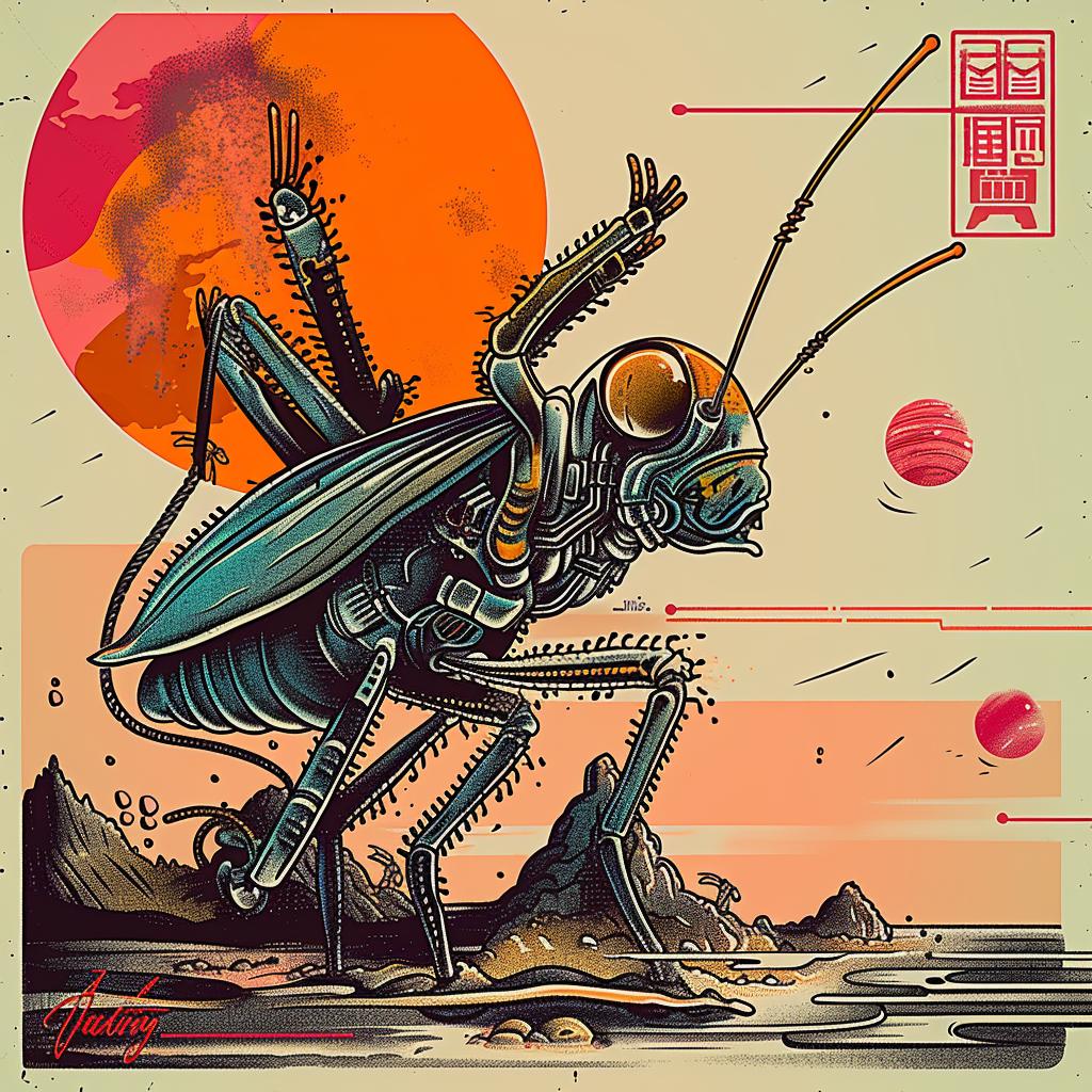 poster  robot  insect  graphic  design  illustration  colorful  modern  stylized  art 947855