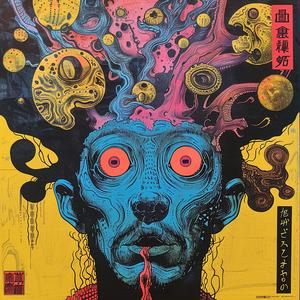 tentacles  man  head  album  cover  surreal  symbolist  risograph  hyper-realistic  poster 1078568