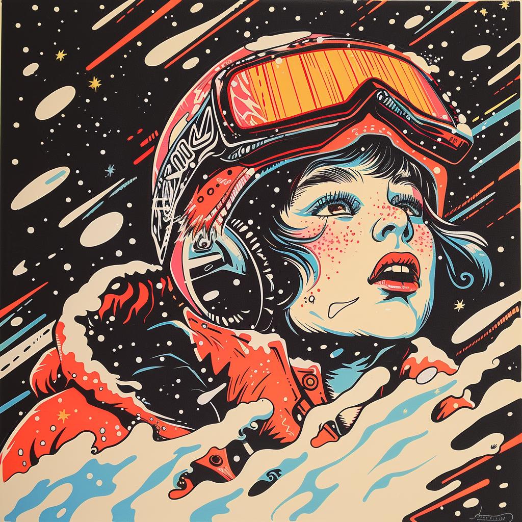 snowboard  woman  goggles  poster  pristine  happy  fresh  powder  joy  sport 925795