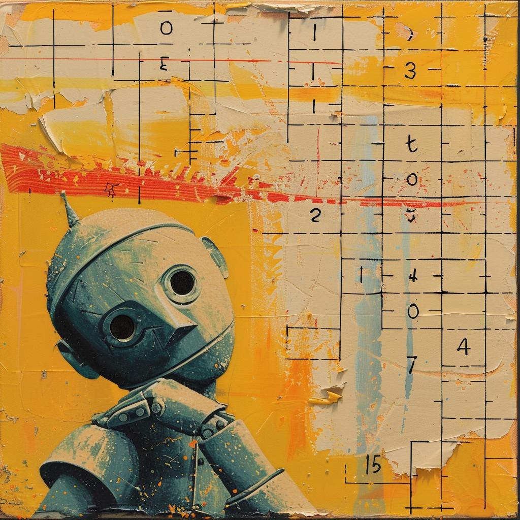 encaustic  palette-knife  impasto  robot  sad  Joan  Cornella  art  emotion  number 1016094