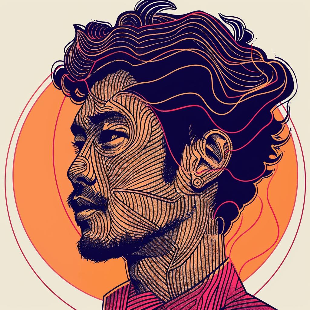 Pop  Art  digital  Asian  man  beard  vibrant  minimalist  portrait  white 937334