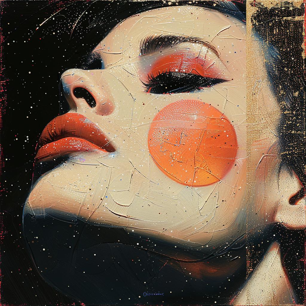 glitter  portrait  orange  dots  face  female  colorful  abstract  artistic  vibrant 963832