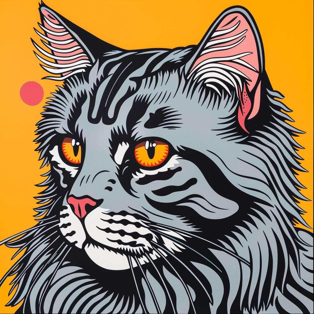 Maine  coon  cat  orange  eyes  yellow  background  feline  pets  animal 972291