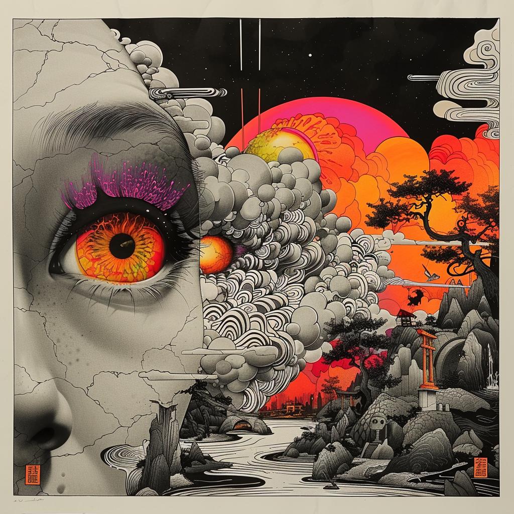 woman  face  eyes  Japanese  horror  painting  portrait  emotion  artwork  expression 1036323