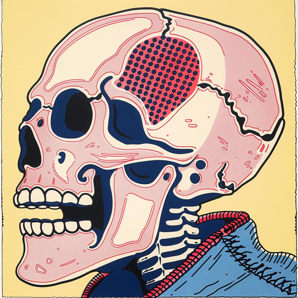 surreal  skull  jacket  painting  creative  minimal  art  Nychos  character  vibrant 961639
