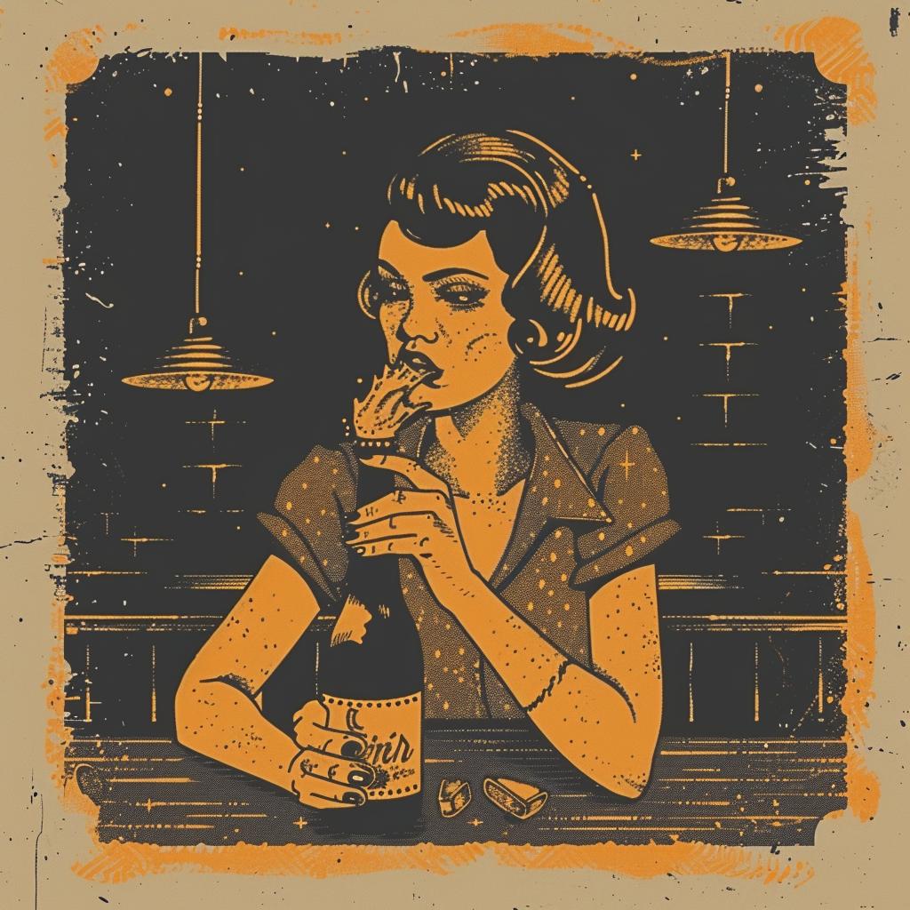 woman  bar  broken  bottle  weapon  provocative  art  Charles  Burns  drinking 928573
