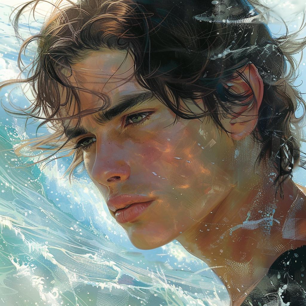 ocean  longing  determination  boy  digital  illustration  detailed  expression  close-up  landscape 936834