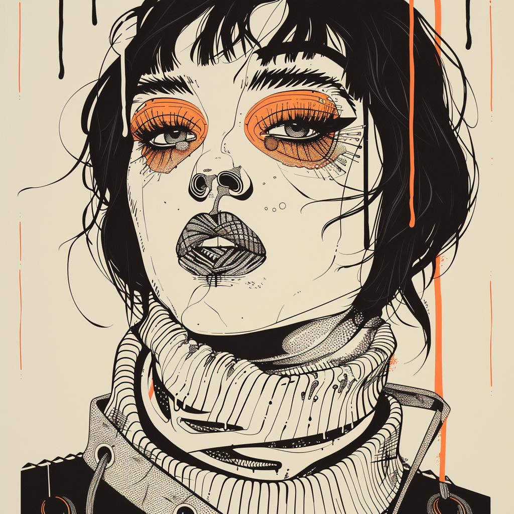 Pop  Art  woman  brunette  four  eyes  makeup  sweater  Troy  background 939362