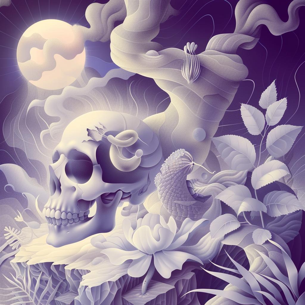 digital  skull  flowers  art  provocative  naturalistic  dark  introspective  occult  design 935878