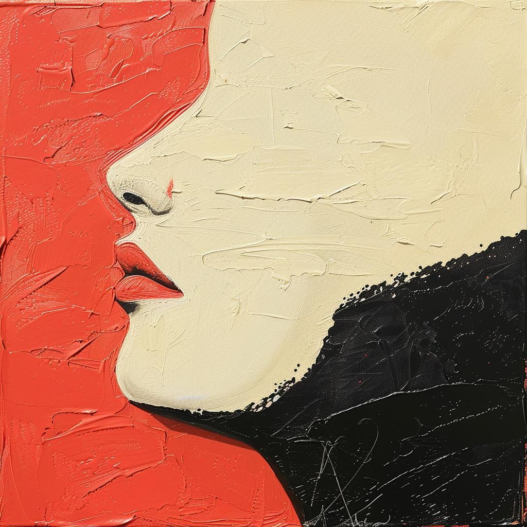 album  cover  1980s  woman  face  red  black  painting  contemporary  art 963898