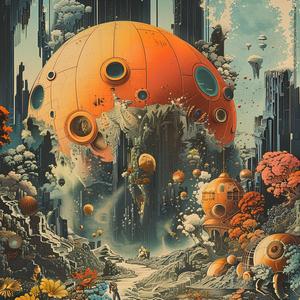 orange  sphere  city  chromolithography  modern  urban  bright  sphere  illustration  art 1056508