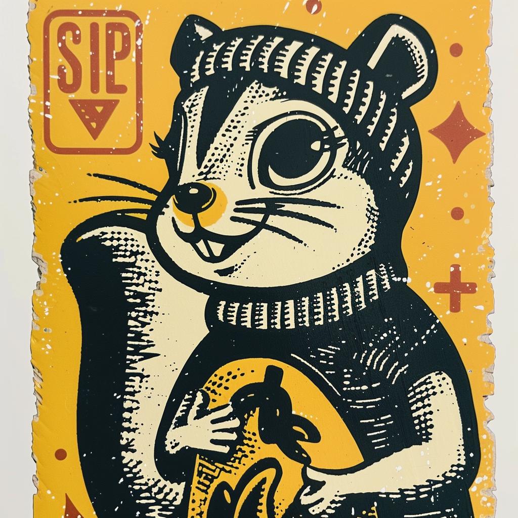 squirrel  hat  bag  urban  minimal  simple  cartoon  illustration  streetwise  character 957374