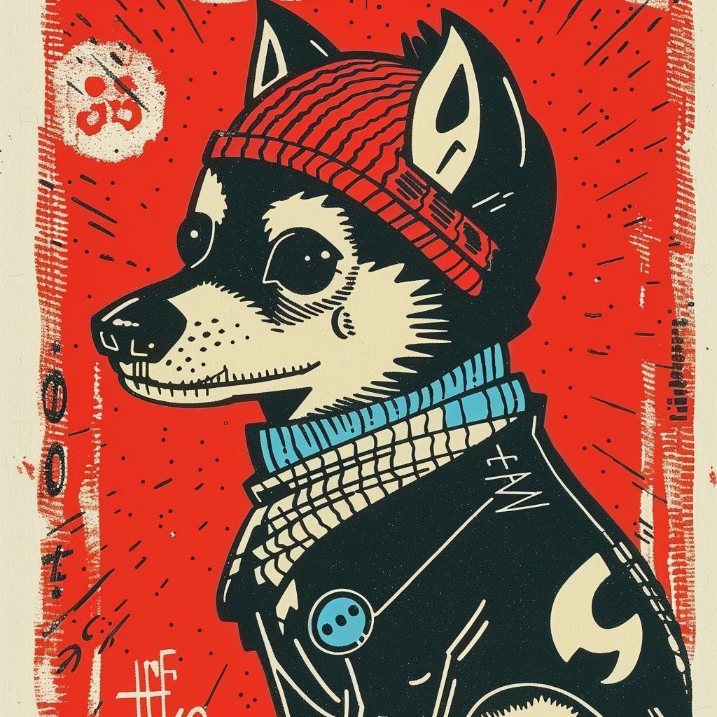 dog  hat  scarf  streetwise  minimal  poster  animal  culture  aggressive  urban 957645