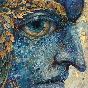 Art Nouveau  Surrealism  pointillism  spiritual  dark  occult  naturalistic  blue  gold  fusion 1077167