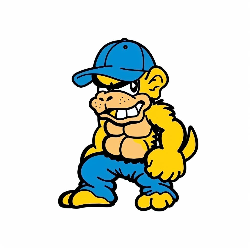 anthropomorphic  animal  streetwise  cartoon  monkey  blue  cap  pants  urban  simple 955720