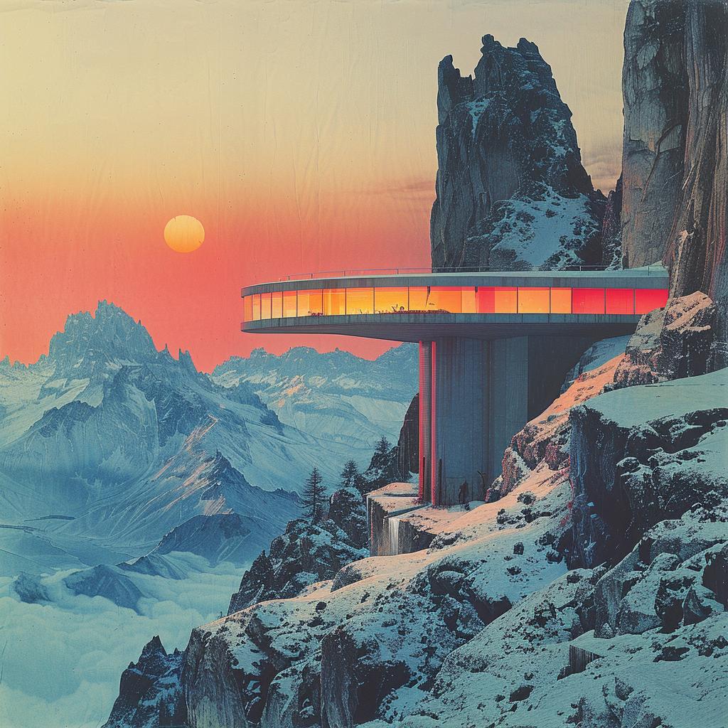 painting  sunset  mountain  house  natural  colors  volumetric  lighting  art  Ed Ruscha 1025660