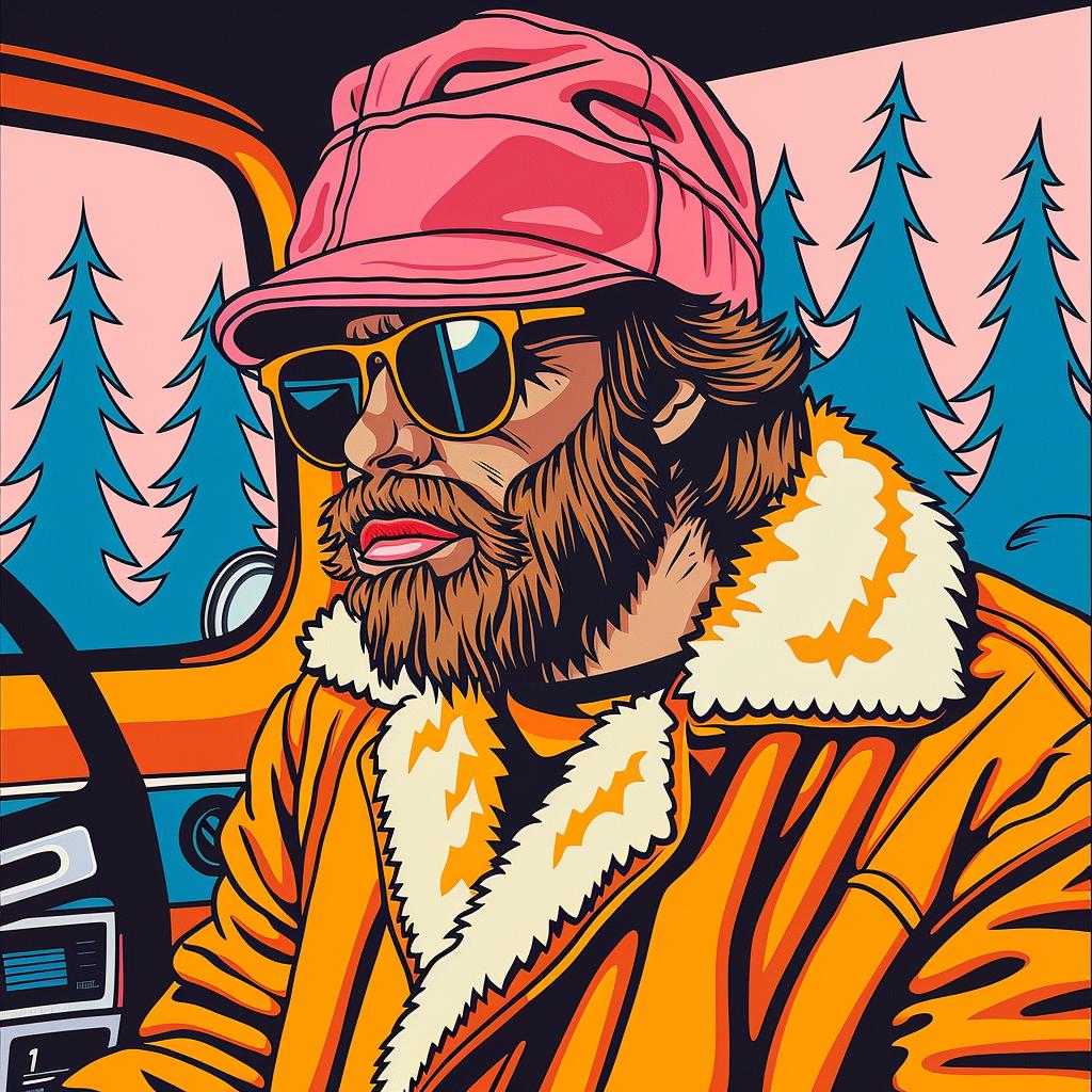Sasquatch  Jeep  driving  beard  sunglasses  cartoon  vehicle  action  funny  adventure 962710