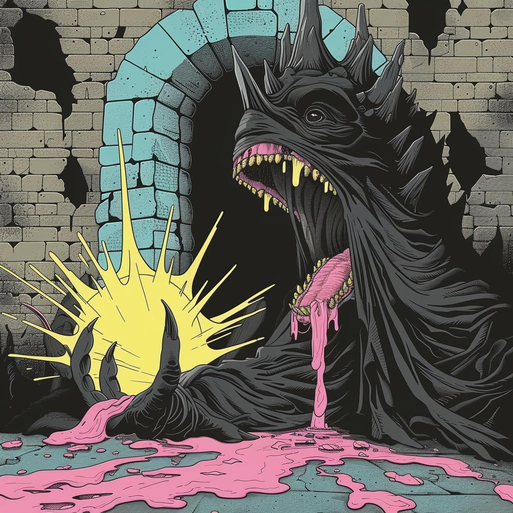 Godzilla  monster  occult  naturalistic  terror  poster  cover  dark  design  Charest 924714